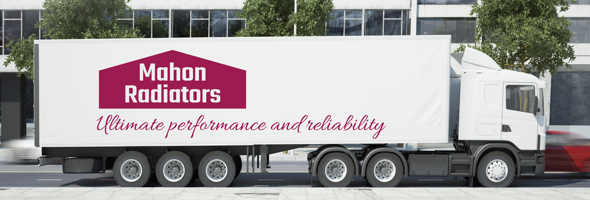 truck on city street mockup